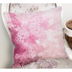 Pembe Kalp Ve Kelebek Temalı Dijital Baskılı Dekoratif Yastık Kırlent Kılıfı Realhomes