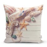 - Rh-K3418 - Realhomes Deniz Yıldızları Özel Tasarımlı Dijital Baskılı Modern Yastık Kırlent Kılıfı Realhomes