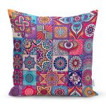 - Rh-K3421 - Realhomes Etnik Desenli Dijital Baskılı Modern Yastık Kırlent Kılıfı Realhomes