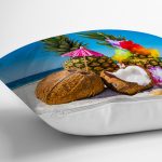 Sahilde Ananaslar Dijital Baskılı Modern Yastık Kırlent Kılıfı Realhomes