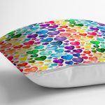 - Rh-K3423-2 - Realhomes Özel Tasarım Renkli Kalpler Dijital Baskılı Yastık Kırlent Kılıfı Realhomes