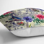 - Rh-K3424-2 - Realhomes Özel Tasarım Suluboya Amazon Desenli Dijital Baskılı Yastık Kırlent Kılıfı Realhomes