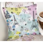 - Rh-K3430-1 - Realhomes Özel Tasarım Paris Fashion Dijital Baskılı Modern Yastık Kırlent Kılıfı Realhomes