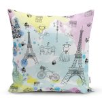 - Rh-K3430 - Realhomes Özel Tasarım Paris Fashion Dijital Baskılı Modern Yastık Kırlent Kılıfı Realhomes