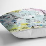 - Rh-K3430-2 - Realhomes Özel Tasarım Paris Fashion Dijital Baskılı Modern Yastık Kırlent Kılıfı Realhomes