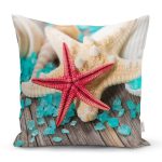 - Rh-K3434 - Realhomes Renkli Deniz Yıldızları Özel Tasarımlı Modern Yastık Kırlent Kılıfı Realhomes