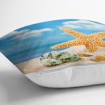 - Rh-K3435-2 - Realhomes Deniz Yıldızı Özel Tasarımlı Modern Yastık Kırlent Kılıfı Realhomes