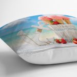 Sea and Icecream Özel Tasarımlı Dijital Baskılı Modern Yastık Kırlent Kılıfı Realhomes