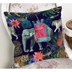 - Rh-K3441-1 - Realhomes  Amazon Etnik Fil Motifli Dijital Baskılı Modern Yastık Kırlent Kılıfı Realhomes