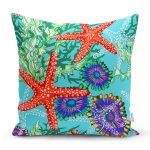 Deniz Canlıları Özel Tasarım Dijital Baskılı Modern Kumaş Yastık Kırlent Kılıfı Realhomes