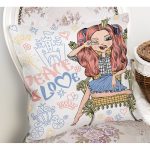 - Rh-K3445-1 - Realhomes Peace Love Fashion Temalı Dijital Baskılı Modern Yastık Kırlent Kılıfı Realhomes