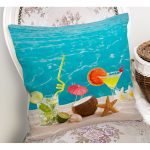 Summer Deniz Temalı Dijital Baskılı Modern Yastık Kırlent Kılıfı Realhomes