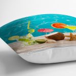 Summer Deniz Temalı Dijital Baskılı Modern Yastık Kırlent Kılıfı Realhomes