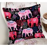 Rengarenk Fil Motifli Özel Seri Dijital Baskılı Modern Yastık Kırlent Kılıfı Realhomes