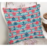 Pembe Mavi Denizci Motifli Dijital Baskılı Modern Yastık Kırlent Kılıfı Realhomes