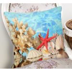 Kırmızı Deniz Yıldızı Özel Tasarımlı Dijital Baskılı Modern Yastık Kırlent Kılıfı Realhomes