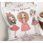 - Rh-K3459-1 - Realhomes Best Friends Özel Tasarım Dijital Baskılı Modern Yastık Kırlent Kılıfı Realhomes