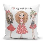 - Rh-K3459 - Realhomes Best Friends Özel Tasarım Dijital Baskılı Modern Yastık Kırlent Kılıfı Realhomes