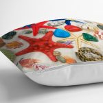 Renkli Deniz Canlıları Özel Tasarımlı Modern Yastık Kırlent Kılıfı Realhomes