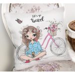 - Rh-K3465-1 - Realhomes Lets Go Travel Çizimli Dijital Baskılı Modern Yastık Kırlent Kılıfı Realhomes