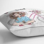 - Rh-K3465-2 - Realhomes Lets Go Travel Çizimli Dijital Baskılı Modern Yastık Kırlent Kılıfı Realhomes