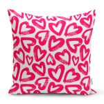 - Rh-K3467 - Realhomes Realhomes Modern Çizimli Kalpler Tasarımlı Dijital Baskılı Modern Yastık Kırlent Kılıfı Realhomes