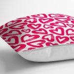 - Rh-K3467-2 - Realhomes Realhomes Modern Çizimli Kalpler Tasarımlı Dijital Baskılı Modern Yastık Kırlent Kılıfı Realhomes