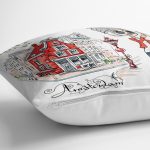 Amsterdam Temalı Özel Tasarım Dijital Baskılı Modern Yastık Kırlent Kılıfı Realhomes