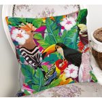 Amazon Papağan Temalı Dijital Baskılı Kırlent Kılıfı Realhomes