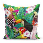 Amazon Papağan Temalı Dijital Baskılı Kırlent Kılıfı Realhomes