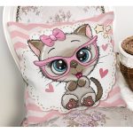 Kedicik Özel Tasarımlı Dijital Baskılı Modern Yastık Kırlent Kılıfı Realhomes