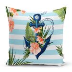 - Rh-K3479 - Realhomes Çapa Desenli Dijital Baskılı Modern Yastık Kırlent Kılıfı Realhomes