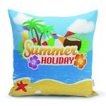 Summer Holiday Özel Tasarımlı Dijital Baskılı Modern Yastık Kırlent Kılıfı Realhomes