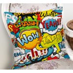 - Rh-K3483-1 - Realhomes Pop Art Dijital Baskılı Modern Yastık Kırlent Kılıfı Realhomes