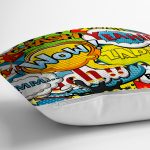 - Rh-K3483-2 - Realhomes Pop Art Dijital Baskılı Modern Yastık Kırlent Kılıfı Realhomes