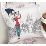 - Rh-K3492-1 - Realhomes Fashion Çizim Desenli Dijital Baskılı Modern Yastık Kırlent Kılıfı Realhomes