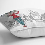 - Rh-K3492-2 - Realhomes Fashion Çizim Desenli Dijital Baskılı Modern Yastık Kırlent Kılıfı Realhomes