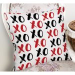 - Rh-K3494-1 - Realhomes XO Harf Tasarımlı Dijital Baskılı Modern Yastık Kırlent Kılıfı Realhomes