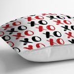 - Rh-K3494-2 - Realhomes XO Harf Tasarımlı Dijital Baskılı Modern Yastık Kırlent Kılıfı Realhomes