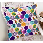 - Rh-K3495-1 - Realhomes Renkli Mozaik Desenli Modern Dijital Baskılı Yastık Kırlent Kılıfı Realhomes