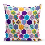 - Rh-K3495 - Realhomes Renkli Mozaik Desenli Modern Dijital Baskılı Yastık Kırlent Kılıfı Realhomes