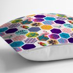 - Rh-K3495-2 - Realhomes Renkli Mozaik Desenli Modern Dijital Baskılı Yastık Kırlent Kılıfı Realhomes