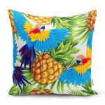 Ananas Tropikal Desenli Özel Tasarım Dijital Baskılı Modern Yastık Kırlent Kılıfı Realhomes