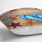 Summer Plaj Tasarımlı Dijital Baskılı Dekoratif Yastık Kırlent Kılıfı Realhomes