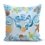 Sea Summer Dijital Baskılı Modern Özel Tasarım Yastık Kırlent Kılıfı Realhomes