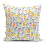 Pastel Renkte Ananaslar Özel Tasarım Modern Yastık Kırlent Kılıfı Realhomes