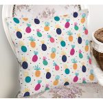 - Rh-K3511-1 - Realhomes Realhomes Renkli Ananaslar Özel Tasarım Dijital Baskılı Modern Yastık Kırlent Kılıfı Realhomes