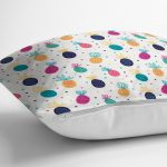 - Rh-K3511-2 - Realhomes Realhomes Renkli Ananaslar Özel Tasarım Dijital Baskılı Modern Yastık Kırlent Kılıfı Realhomes