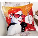 - Rh-K3519-1 - Realhomes Fashion Woman Özel Tasarım Dijital Baskılı Modern Yastık Kırlent Kılıfı Realhomes