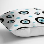 - Rh-K3527-2 - Realhomes Nazar Boncuğu Motifli Özel Tasarımlı Dijital Baskılı Modern Yastık Kırlent Kılıfı Realhomes